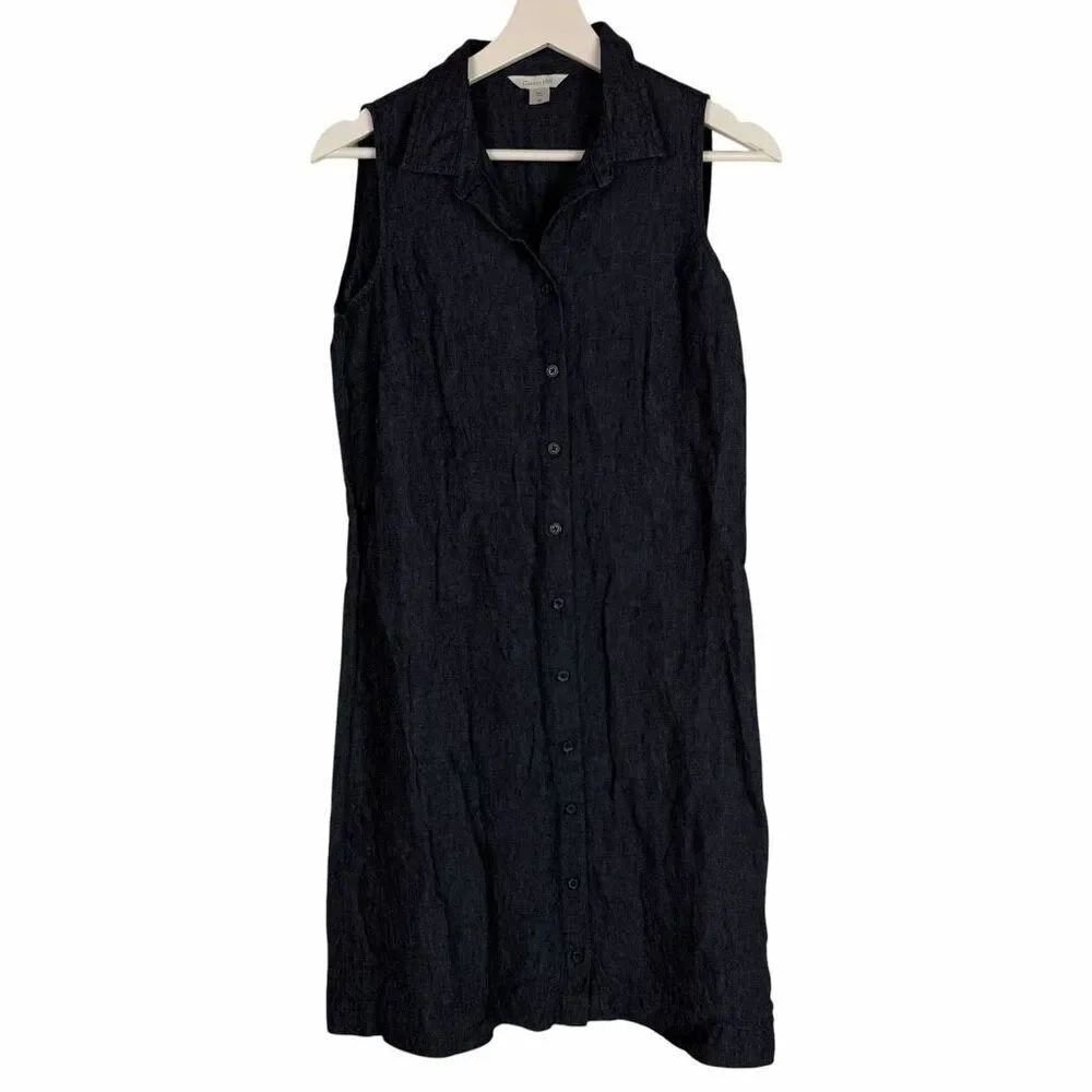Garnet Hill size 2 Collared Shirt Dress Blue